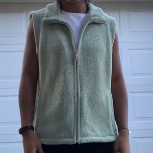 Pistachio green full-zip sweater vest